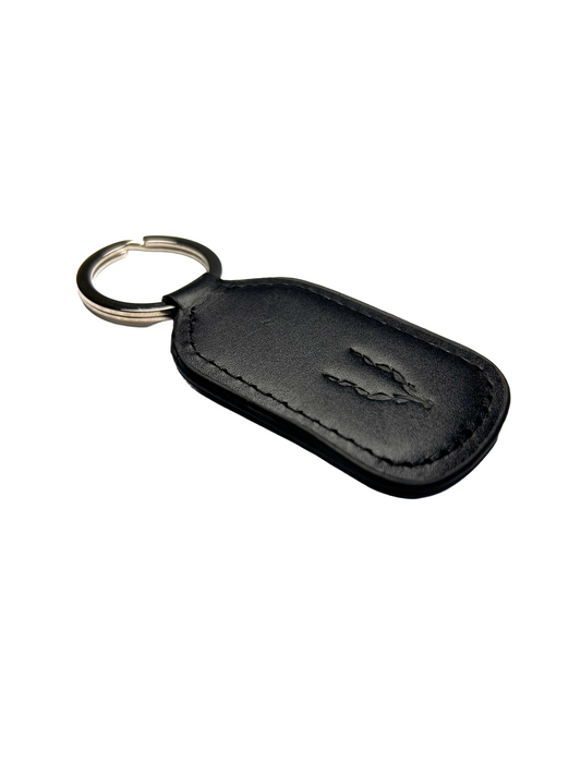 Leather Hook Locking Silver Metal Key Ring